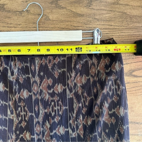 Lauren Ralph Lauren Skirt Brown Aztec Southwest Silk Cotton A-Line Midi Sz 10 - Picture 6 of 9